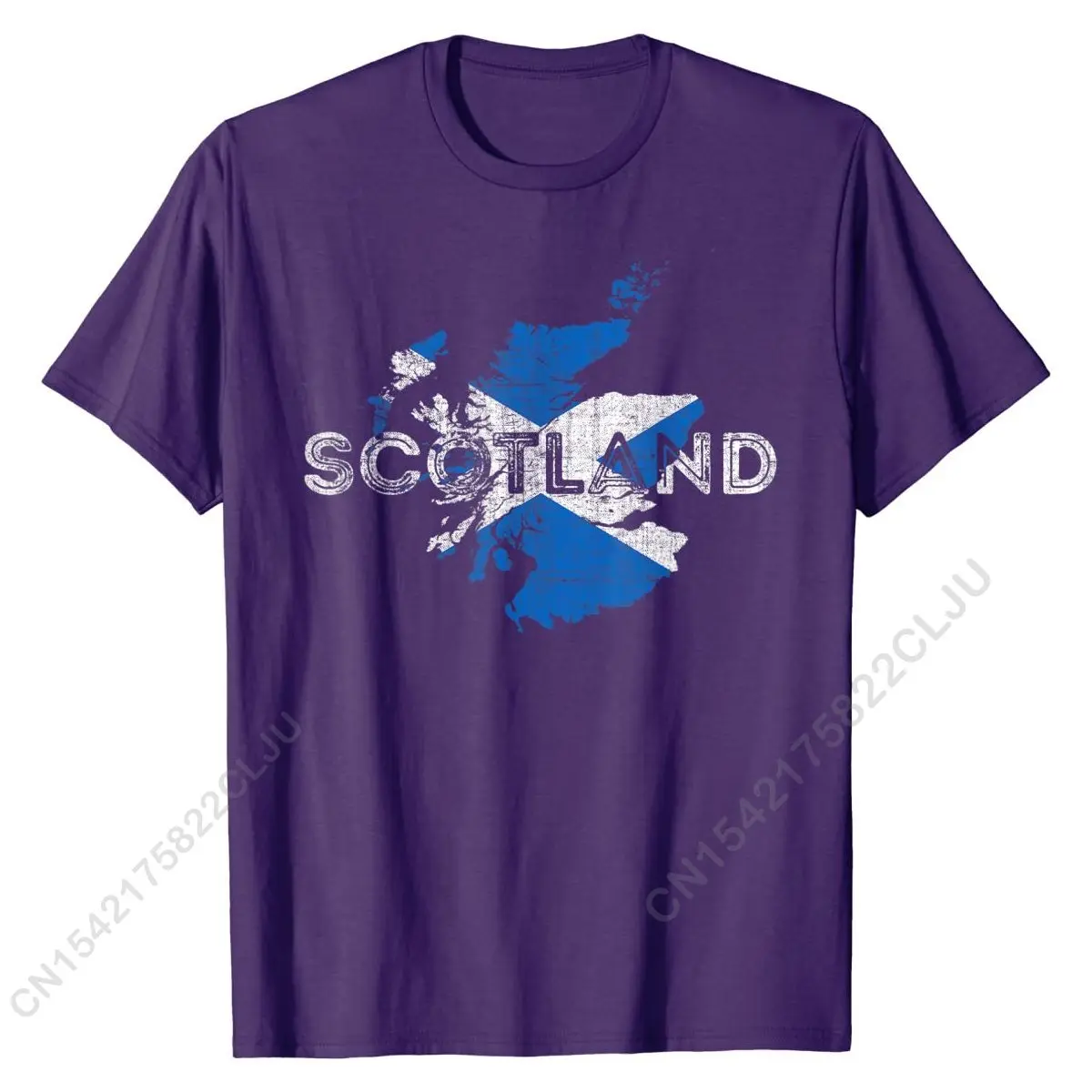 Сувенирная шотландская карта и флаг-Темная футболка из Шотландии модные