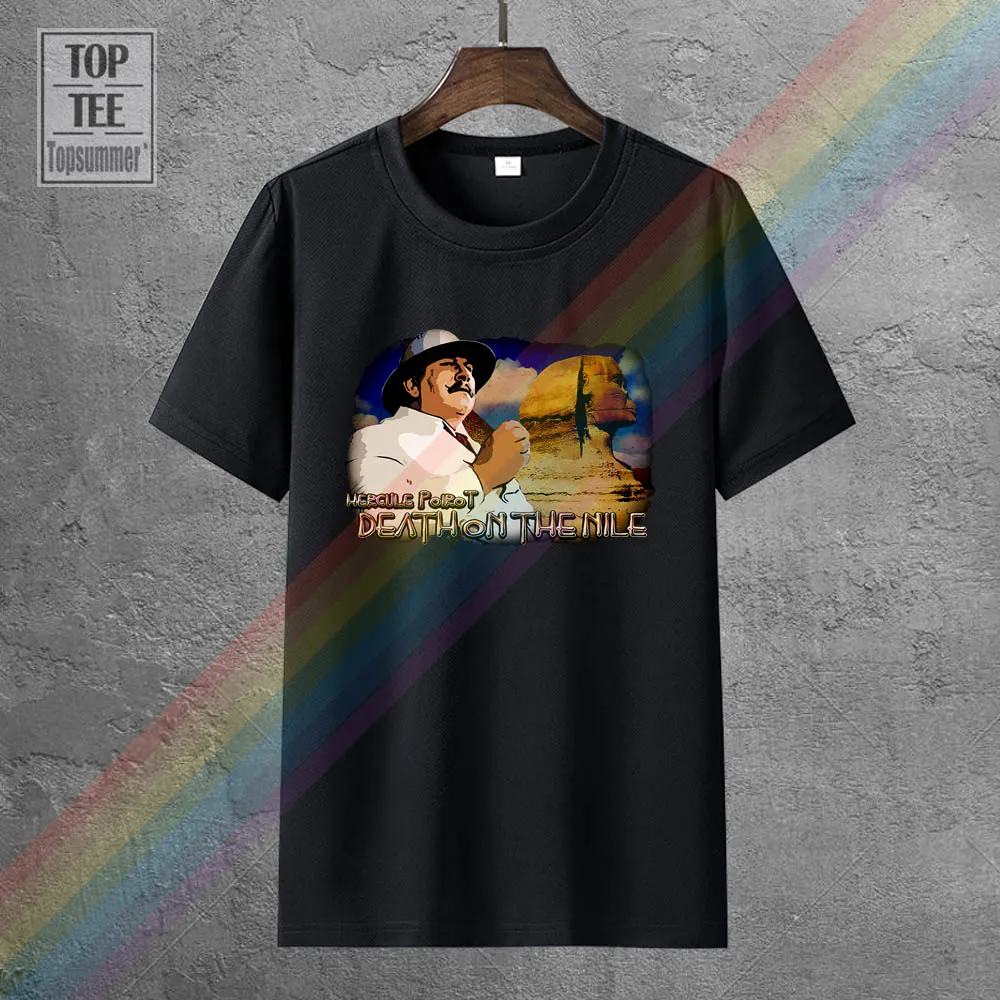 

Hercule Poirot - Death On The Nile T-Shirt Horror Skull T-Shirts Retro Fashion Sweatshirts Skull Tshirt Gothic Funny Tee Shirt