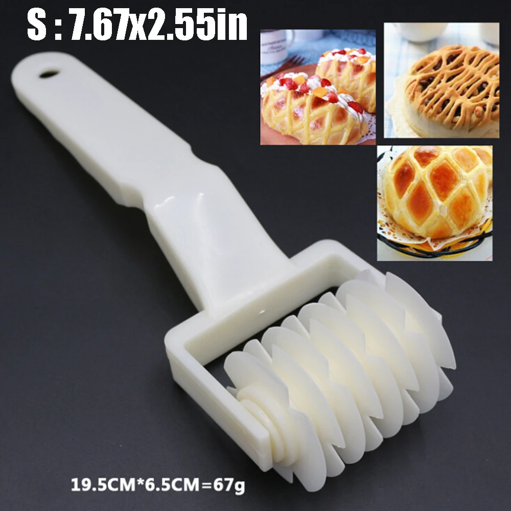 S/L ролик для теста нож пирога пиццы печенья резак выпечки пластиковый рельефный