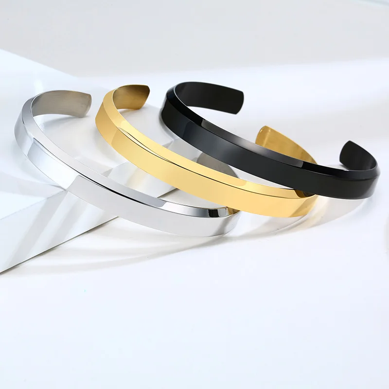 

Men Bracelet, Icon Cuff Bangle, Stainless Steel Open Cuff Bracelets,Minimalist Man Bracelet Gift for Dad Husband Boyfriend