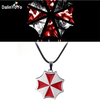 game residents evils red umbrella pendant necklaces logo fashion game jewelry men women key pendant cosplay costume accessories