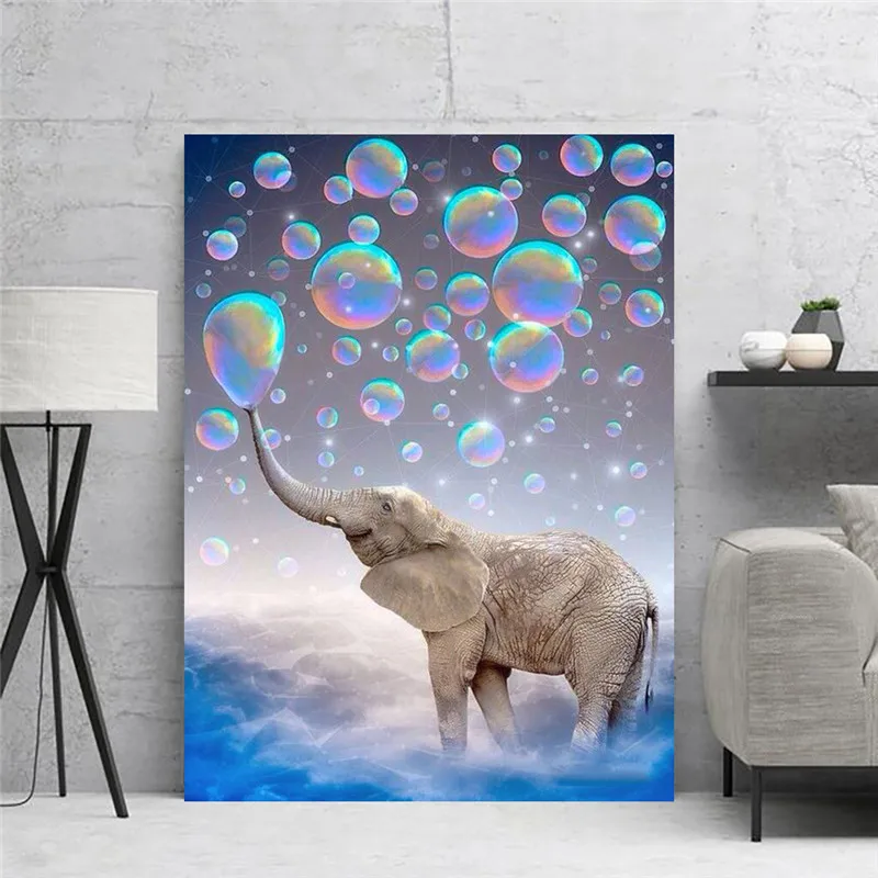 

Home Decor Posters And Prints Elephant Bubble Sky Landscape Picture Modular Canvas Painting Wall Art Modern Bedroom Wall Decor