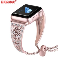 luxury diamond rhinestone watch band for apple watch band replacement strap bracelet wristband for iwatch 5 women lady 38mm 40mm