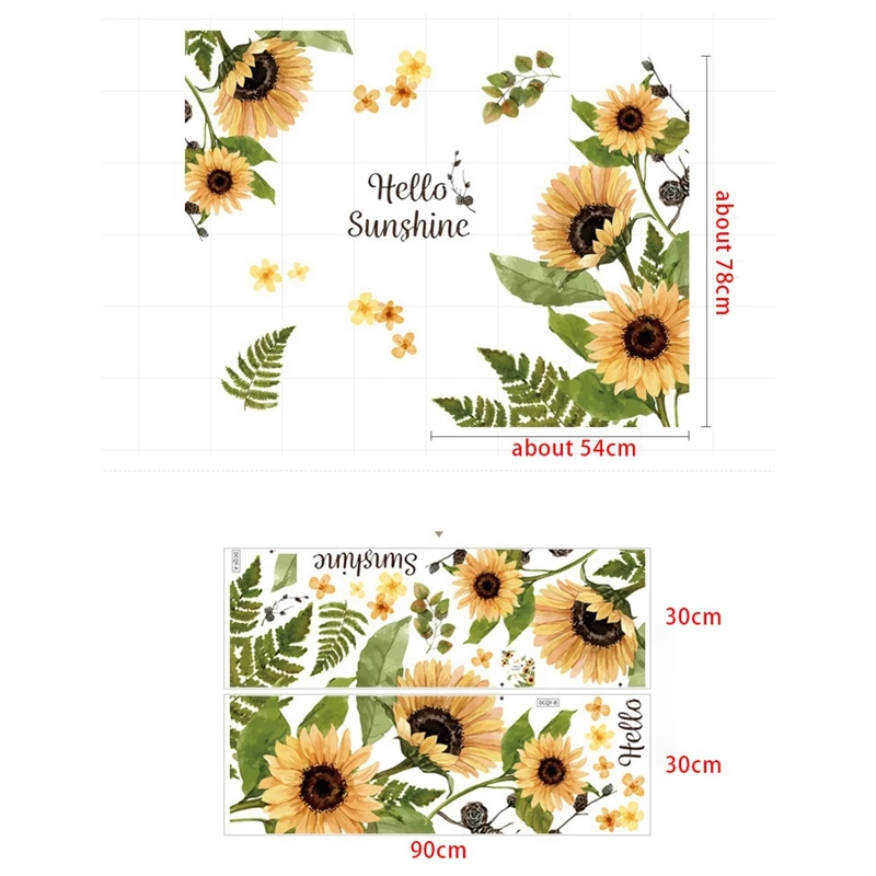 

DIY Sunflower Wall Decals Garden Flower Wall Stickers Bedroom Living Room TV Wall Art Decor