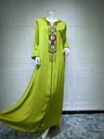 muslim dress satin hooded abaya dresses for women luruxy beaded tassel moroccan kaftan robe dubai turkey arab oman islam clothes