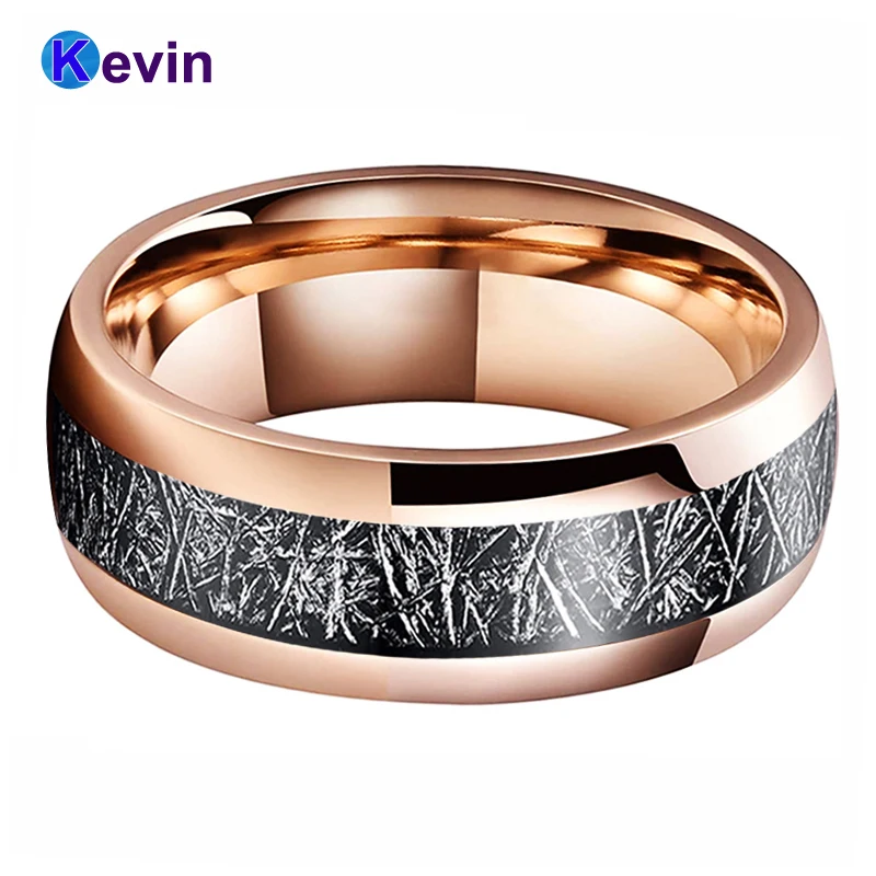 8 мм вольфрамовое кольцо для мужчин и женщин Мужская Свадебная лента с черным
