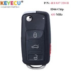 Дистанционный ключ-брелок KEYECU с 4 кнопками для Audi A8 4E0837220H 4E0 837 220H 433 МГц FSK PCF7946A  HITAG 2  46 чип