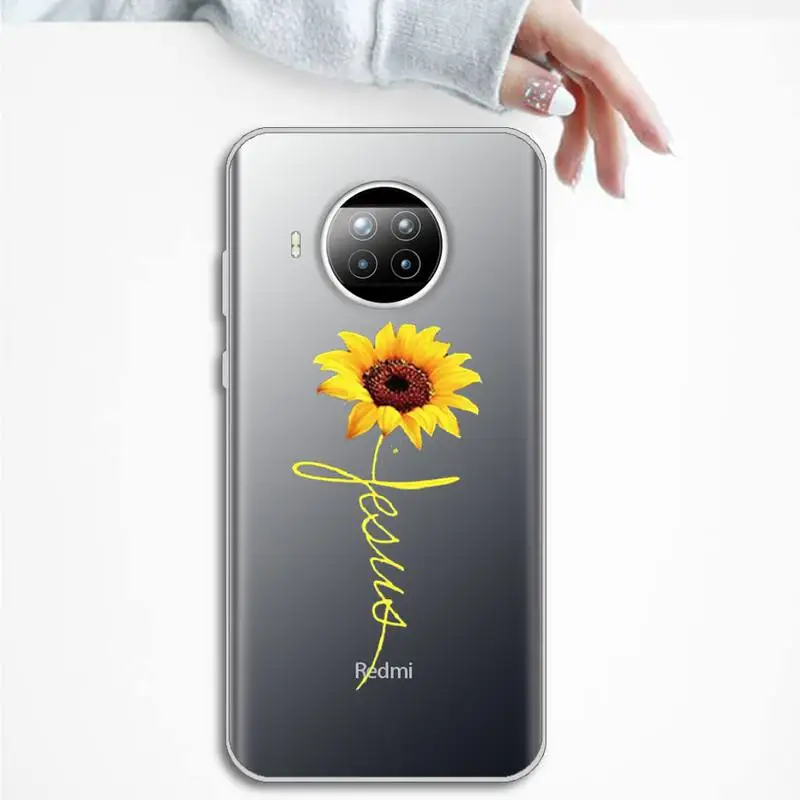 

Sunflower Phone Case Transparent Clear for Xiaomi Redmi note 10 t 8 9 pro lite 11