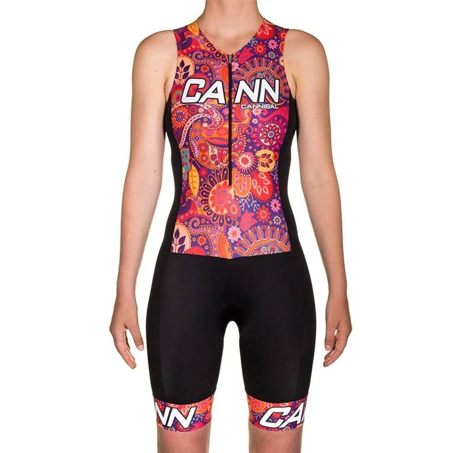 

Cannibal Pro Team Women Triathlon Cycling Jersey Sleeveless Skinsuit Jumpsuit Set Maillot Ropa Ciclismo Bike Race Clothes 2021