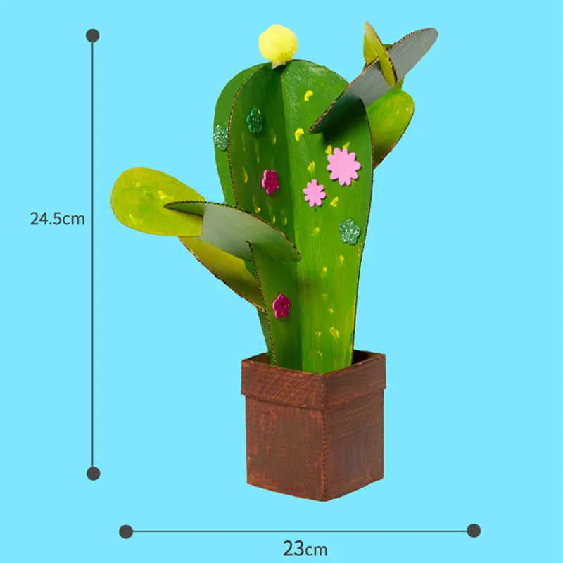 

Lovely Cactus Carton Paper Material DIY Art and Craft Toys for Children Manual Frame Kindergarten Educative Kids Early Education