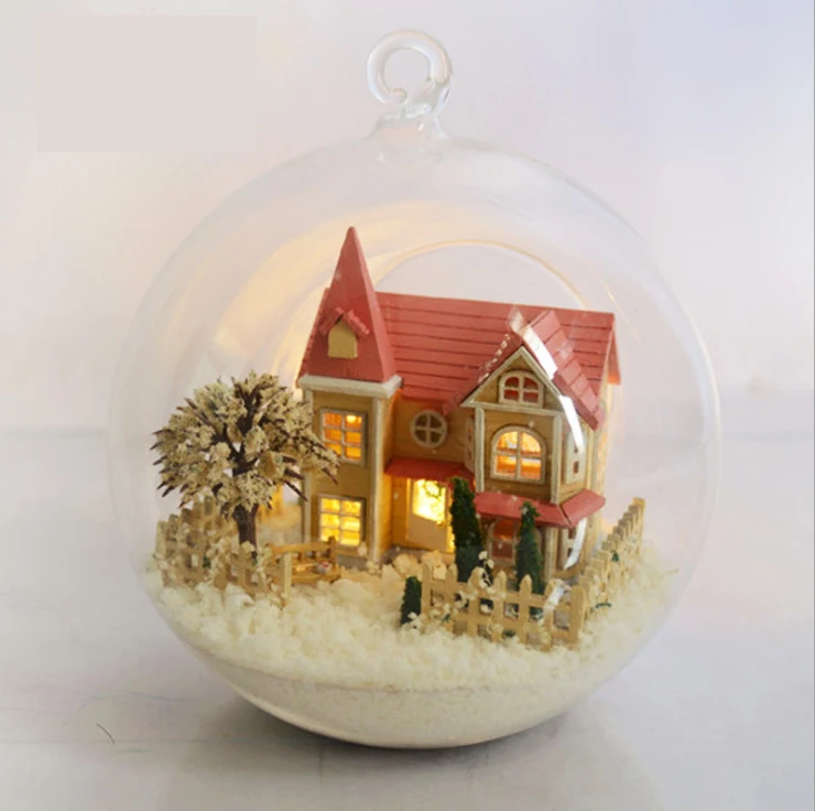 Стеклянный кукольный домик сделай сам мечты Лолиты деревянный домашний