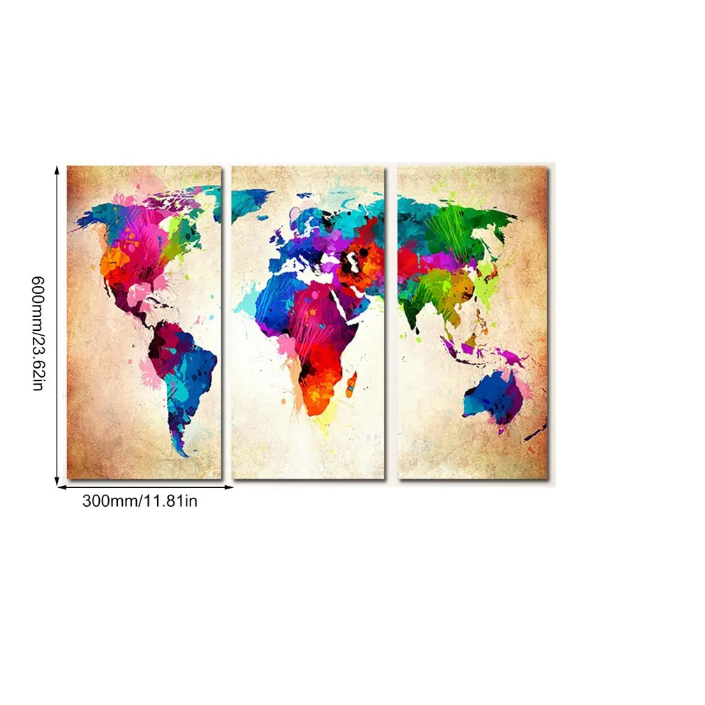 

11045 3 Colorful World Map B Frameles Painting Canvas Painting Decoration Art Canvas Modern Home Decoration Painting