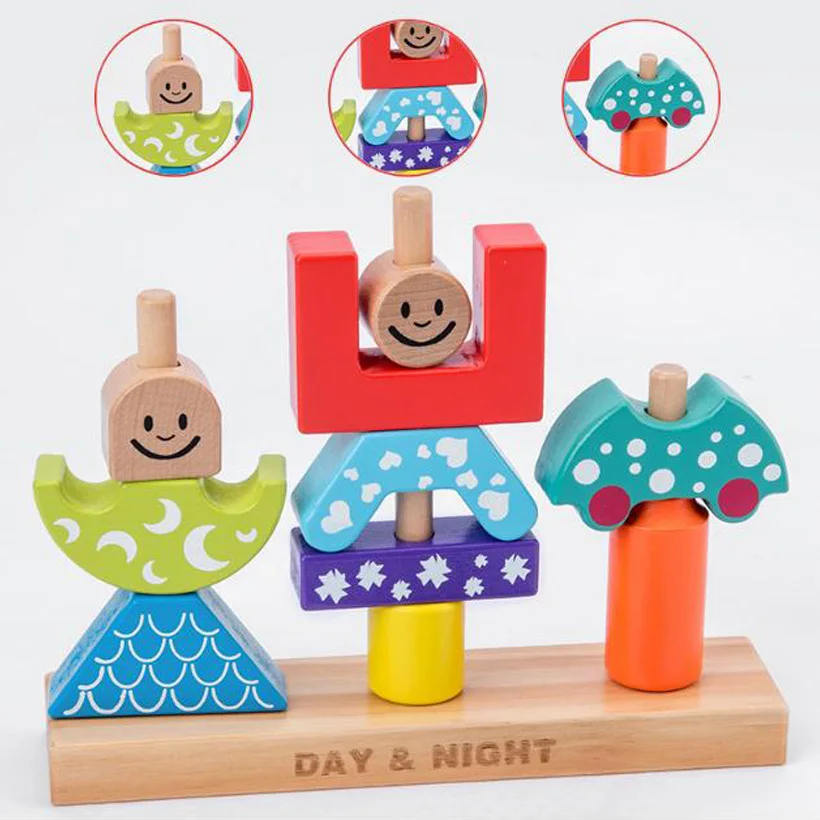 Новые детские многофункциональные строительные блоки солнце и луна день ночь