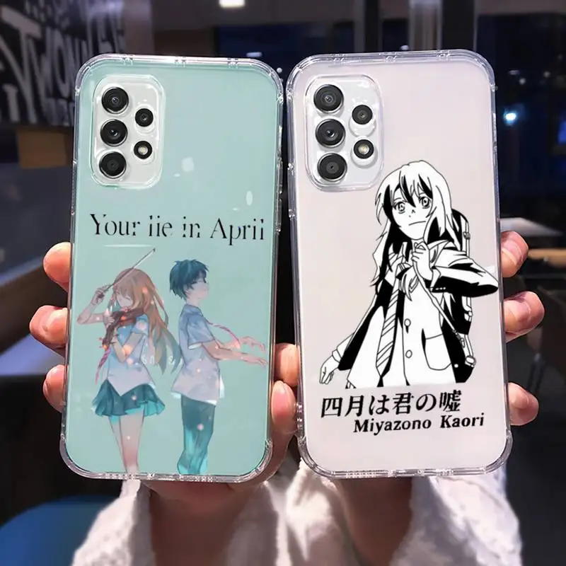 

your lie in april Phone Case Transparent For Samsung A51 A50 A71 A70 A81 M60S Note S21 S 20 10 9 8 11 E Plus Ultra