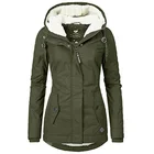 Женские куртки сезона осень-зима 2021, элегантные модные женские парки в стиле Харадзюку, хлопковое пальто с капюшоном и длинным рукавом