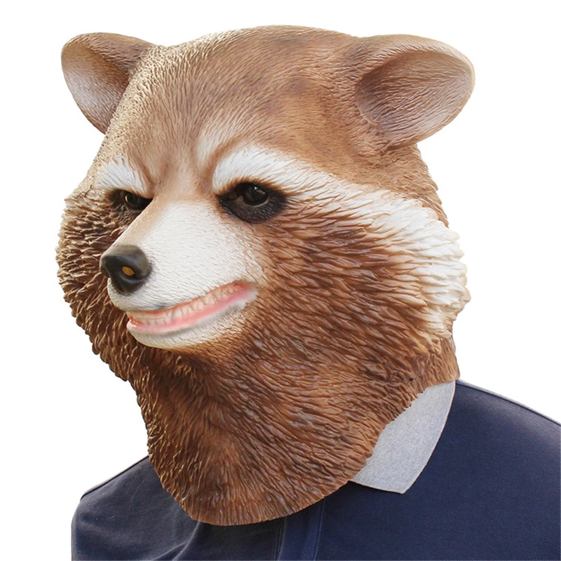 Guardians of the Galaxy Latex Masks Unisex Movie Cosplay Anime costume Raccoon Prop Adult Animal Party Mask for Halloween | Тематическая