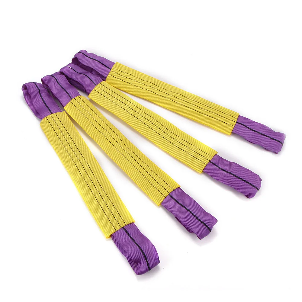 

4pcs Recovery Alloy Durable Nylon Wheel Securing Link Straps Trailer Transporter Yellow/Purple Car Accessories Shovels & Rope