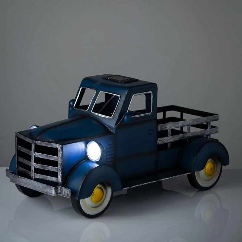 

MXLB Garden Vintage Flower Pot with Solar LED Light for Patio Yard Art Decor