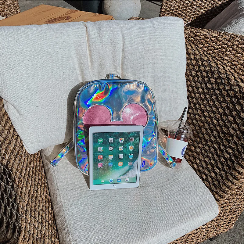 Модный милый женский рюкзак Disney с Минни лазером дорожный вместительный школьный