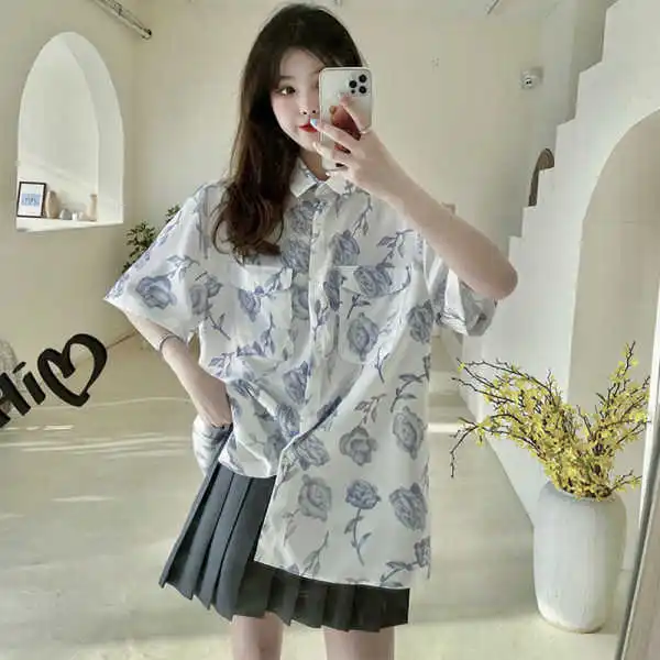 

Рубашка в гонконгском стиле ретро, женский топ-ниша с дизайном, лето