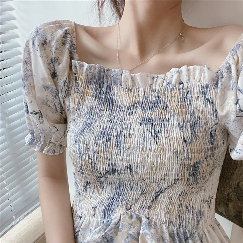 Женский короткий топ с открытыми плечами милая шифоновая рубашка в французском