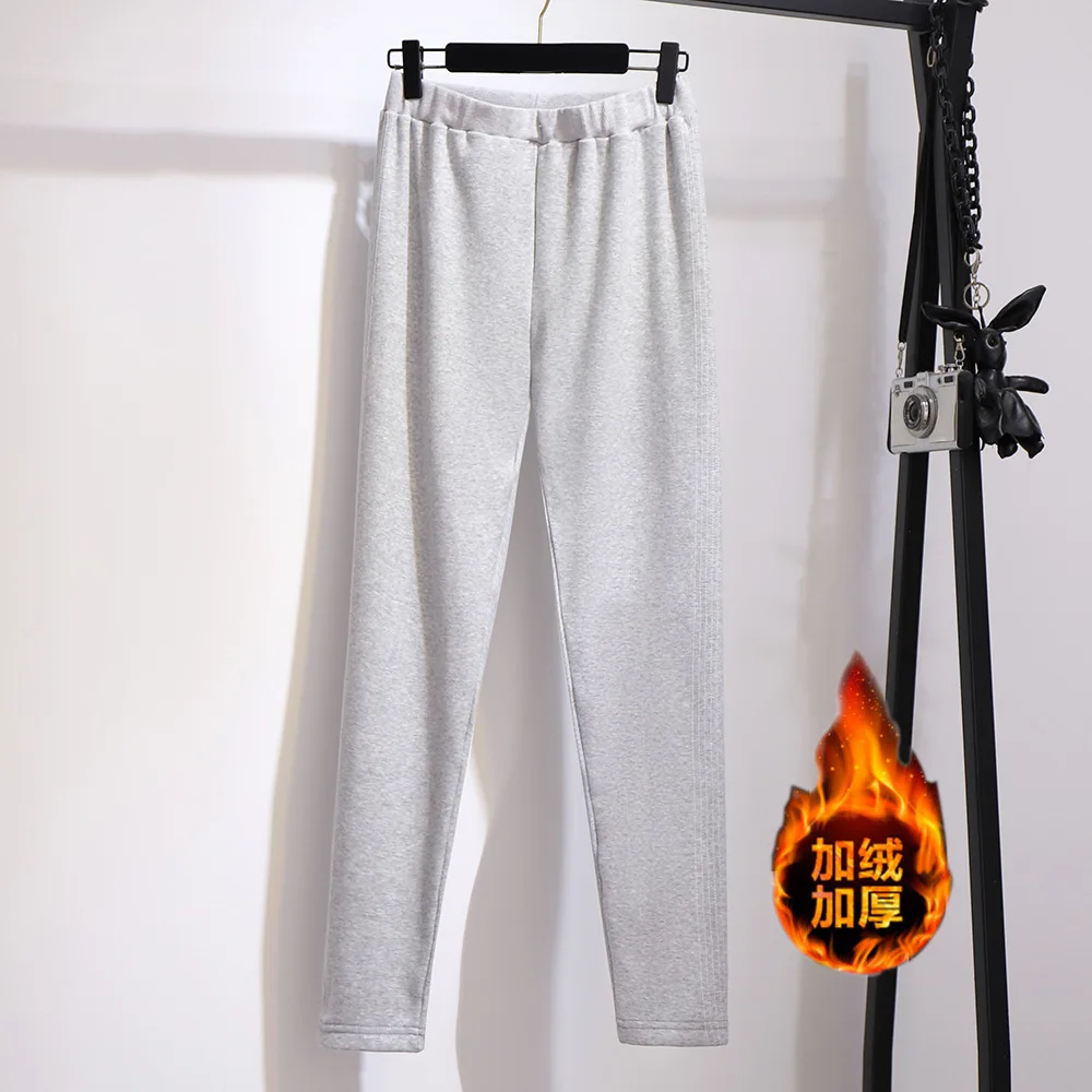 Брюки-карандаш женские осенне-зимние плотные бархатные шерстяные большие