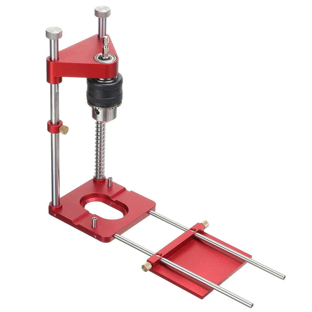 

Aluminum Alloy Adjustable Woodworking Drill Locator Auto Line Drill Guide Puncher Bench Drill Press Precise Positioning Tool