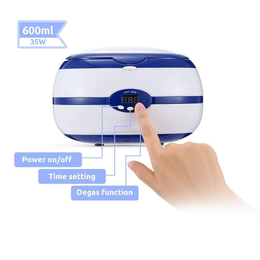 VGT 2000 Blue Degas GT sonic 600 мл ультра sonic очиститель для ванной Таймер Ювелирные изделия кисточки очки Маникюр камни резаки для SIM карт зубные бритвы запчасти ультразвук - Цвет: VGT 2000 Blue Degas