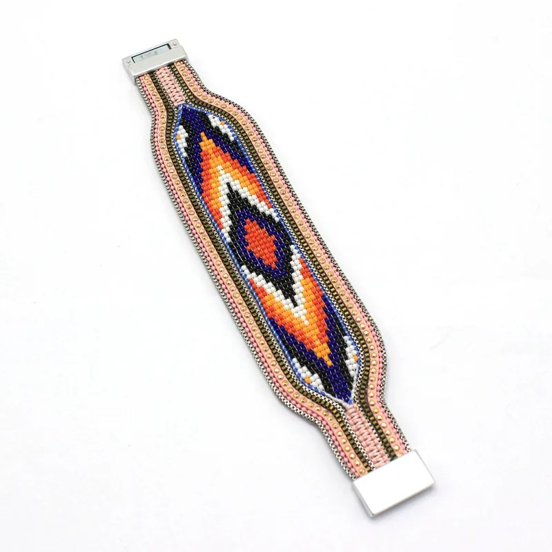 ABL208 широкий ручной работы семян из бисера Намагниченный бразильский Браслеты & с