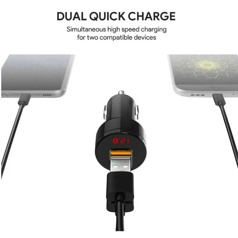 12V/24V Dual Ports 3.1A USB Car Cigarette Charger Lighter Digital LED Voltmeter Power Adapter for Mobile Phone Tablet GPS | Мобильные