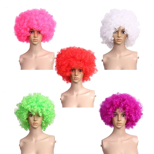 Кудрявый афро Клоун парик фанки 70s диско нарядное платье Хэллоуин Вечеринка