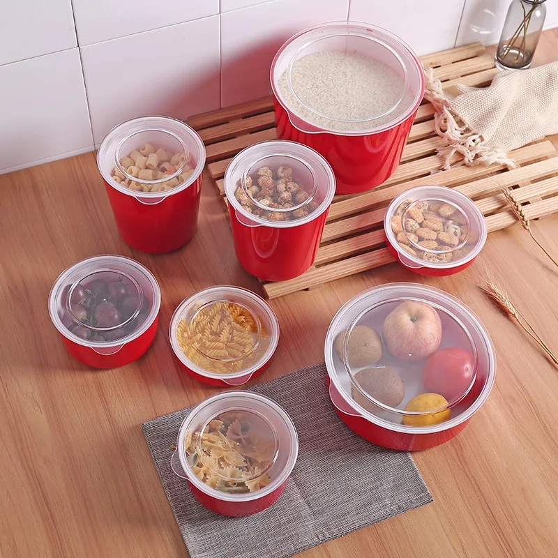 Высококачественная круглая красная герметичная банка двухцветная Изысканная