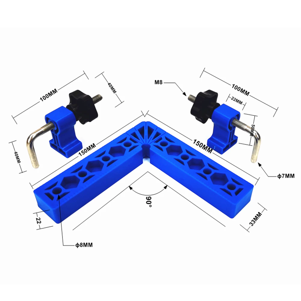 

2pcs 90 Degrees Auxiliary Fixture Splicing Board Positioning Panel Fixed Clip Carpenter's Square Ruler L-Shaped Woodworking Tool