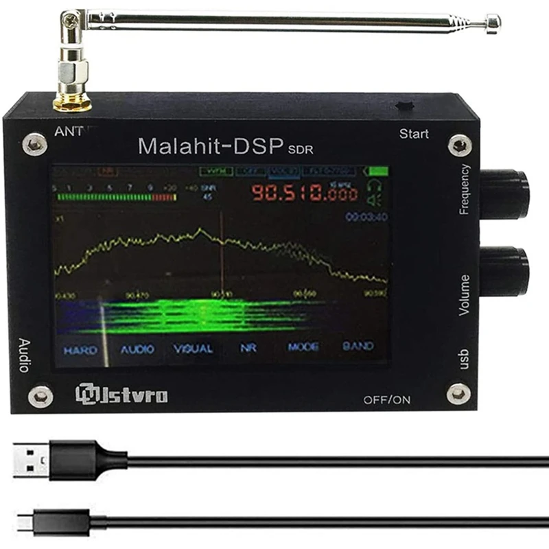 

50KHz to 2GHz Malachite DSP SDR Receiver Malahit SDR Shortwave Radio Receiver + 3.5inch LCD + Battery + Antenna