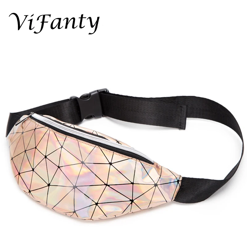 Поясная Сумка женская голографическая забавная Водонепроницаемая блестящая с