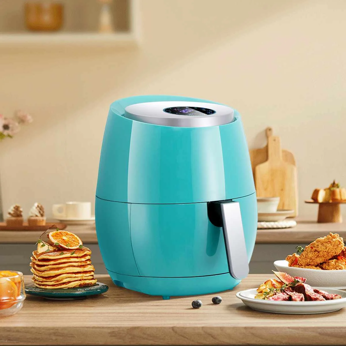 

1400W 5.2L Air Fryer Chicken Oil free Air Fryer Touch Screen Digital Thermostat Temperature Control Electric Deep Airfryer