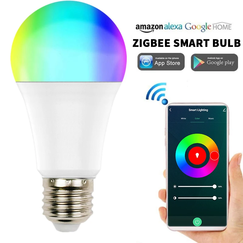 

Wireless Smart Home Zigbee LED Bulb Light RGB 2700-6500K AC100-240V E27 Lamp For Tuya Smart Life Smartthings Alexa Google Home