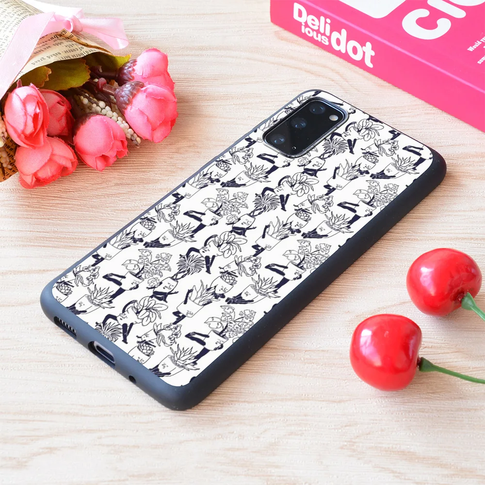 

For Samsung Galaxy Plant People Pattern Print Soft Matt Phone Case