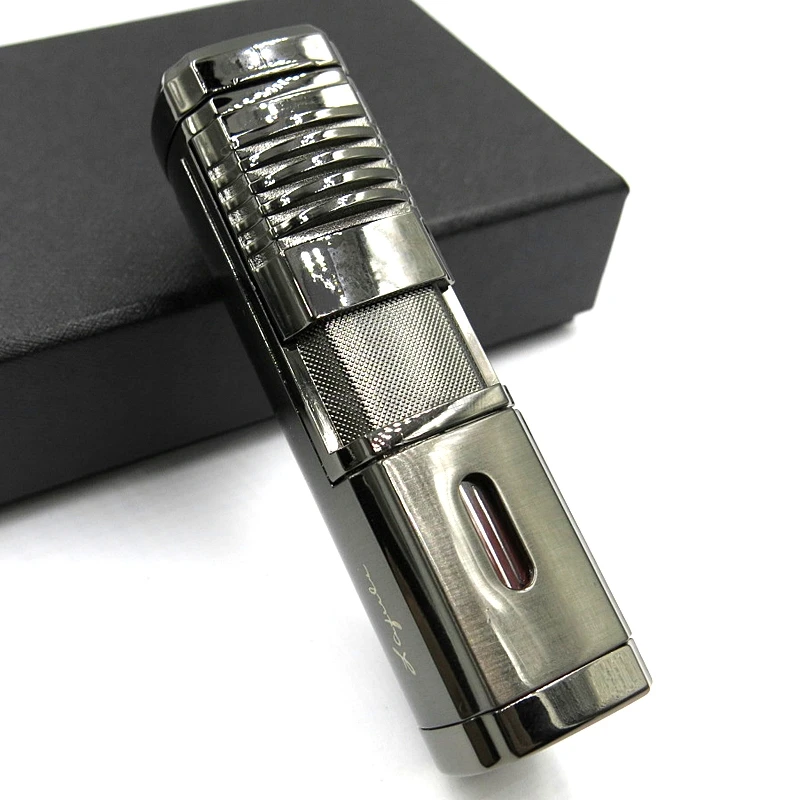 COHIBA креативный металлический сигаретный сигары 4 фонарь Jet красное пламя многоразовая ветрозащитная сигарная Зажигалка W/Встроенный сигары удар Cohiba