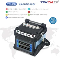 free shipping tekcn tc600 fusion splicer six motors core alignment gps tracking advanced ftth fiber optic splicing machine