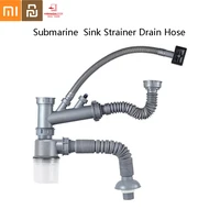 submarine kitchen sink strainer drain hose vegetable basin deodorant drain pipe single double sink drain set from youpin
