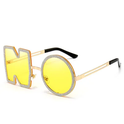 

Letter Sunglasses For Men And Women Stylish Special Sunglasses Personality Street Photography Multicolor Glasses 2021 New Style
