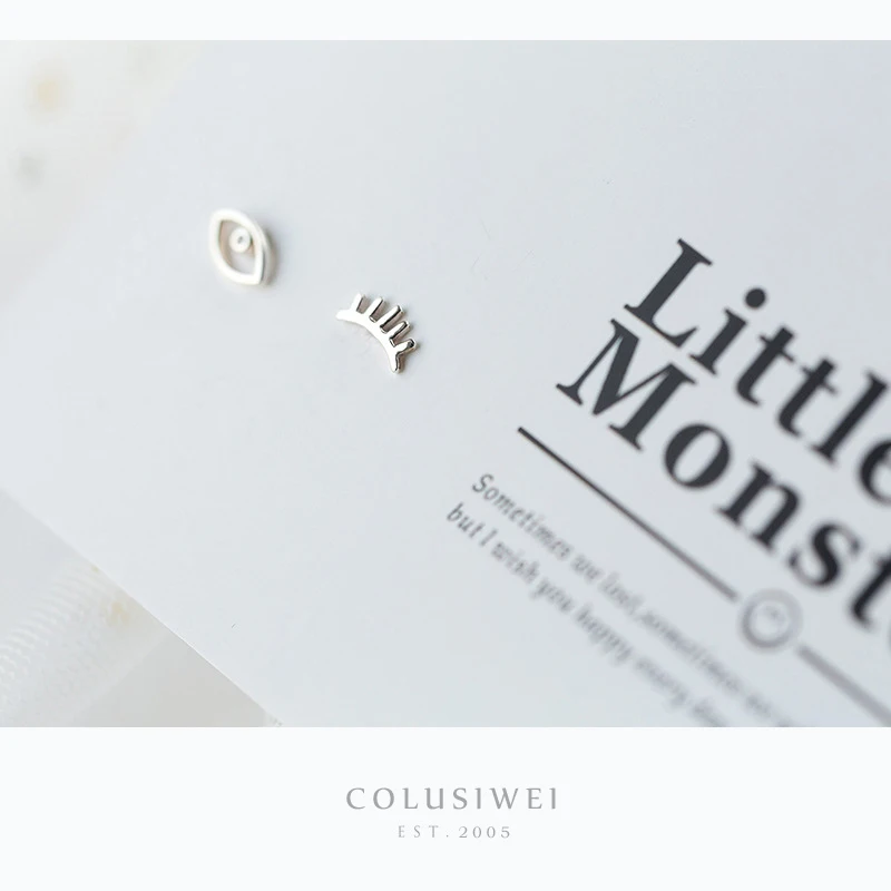 Colusiwei Аутентичные 925 стерлингового серебра Асимметричные чернила глаза ресницы