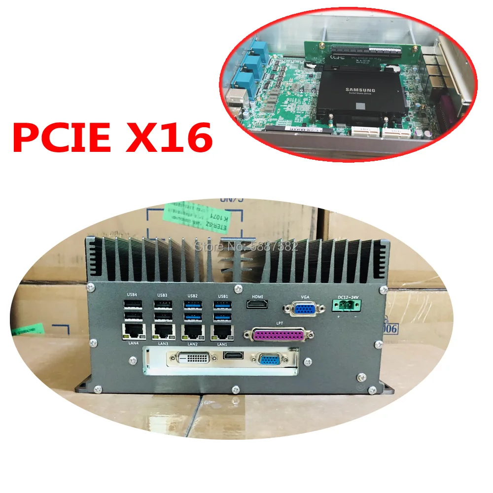 Промышленные IoT Edge Gateway Multi LAN 4RJ45 коробка ПК с сенсорным экраном i7-6700HQ Процессор 1 *