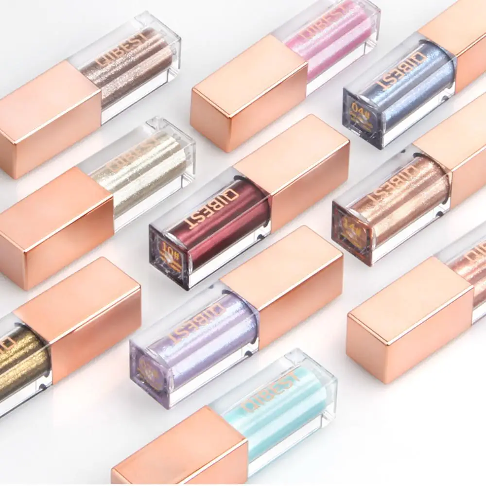 Жидкие блестящие тени для век 15 цветов карандаш мерцающие водостойкие стойкие