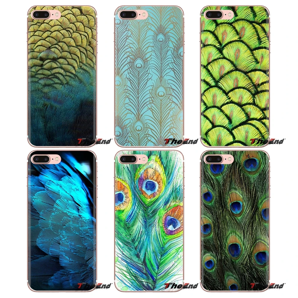 Красочные павлиньи перья печати для iPhone XS Max XR X 4 4S 5 5S 5C SE 6 6S 7 8 плюс samsung Galaxy J1 J3 J5 J7 A3