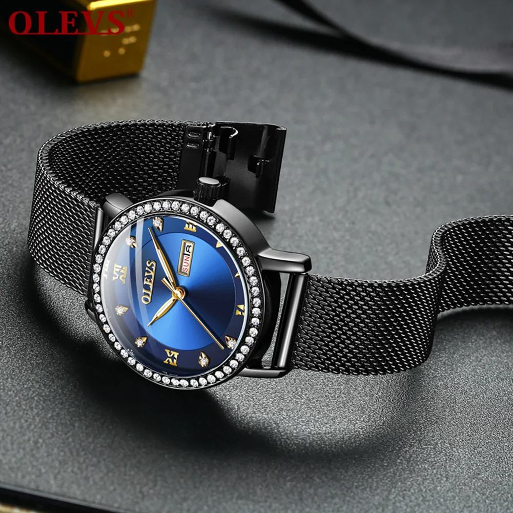 OLEVS Часы женские люксовый бренд розовое золото Авто Дата кварцевые часы