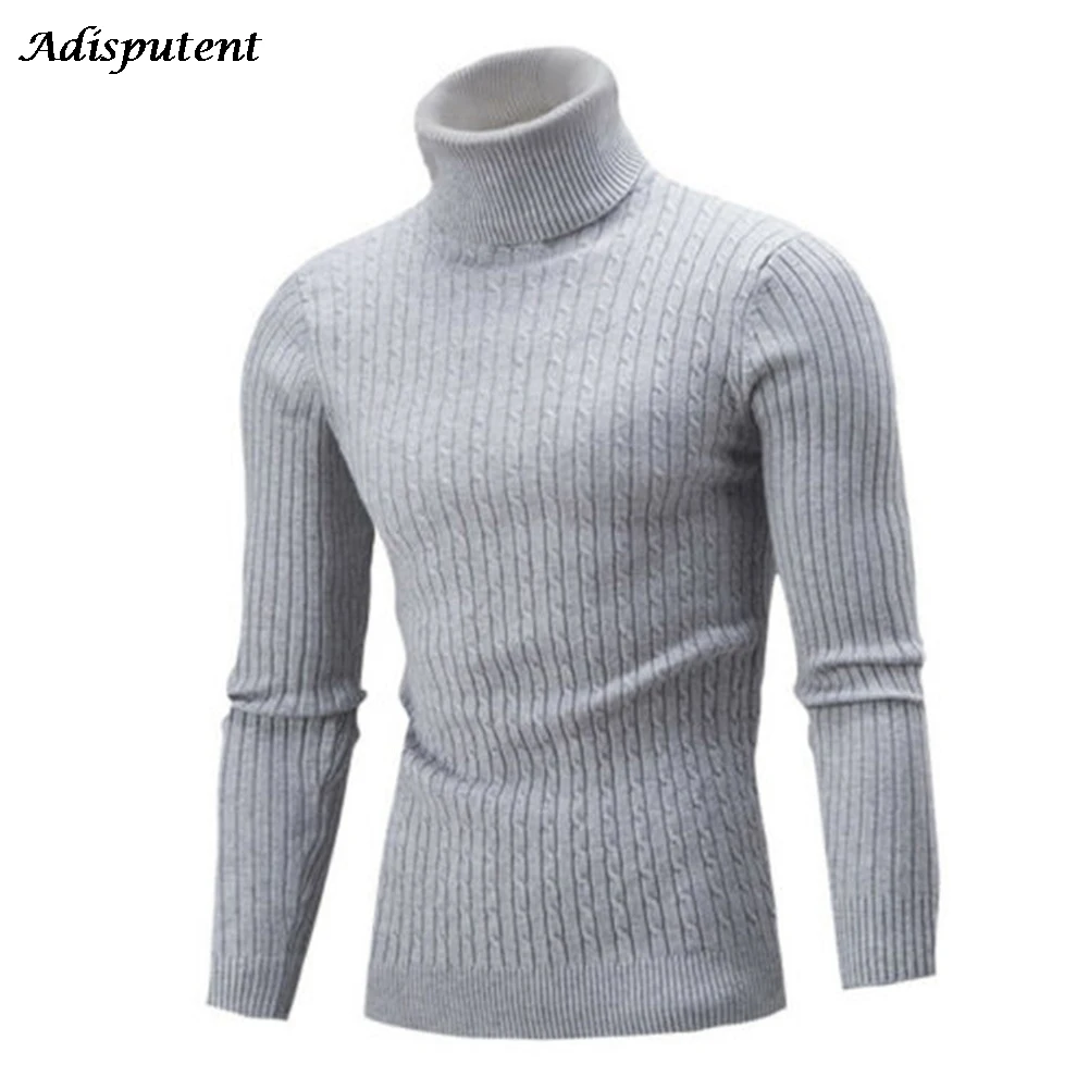 

2021 Winter High Neck Thick Warm Sweater Men Turtleneck Brand Mens Sweaters Slim Fit Pullover Men Knitwear Male Double collar