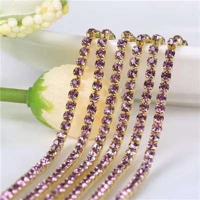 Light Amethyst Аксессуары для обуви Швейные модные Кристаллы Свадебные Стразы цепи для DIY свадебные вечерние платья - Цвет: Light Amethyst