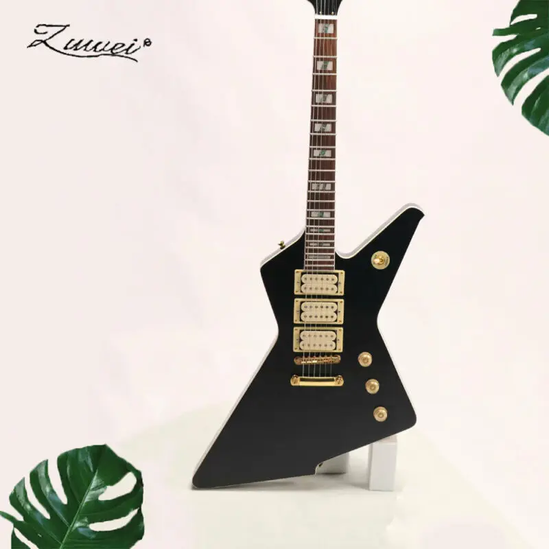 

Новинка 2021, электрогитара озорного мальчика высшего качества, золотистая металлическая деталь, пикапы, корпус из красного дерева, черная ги...